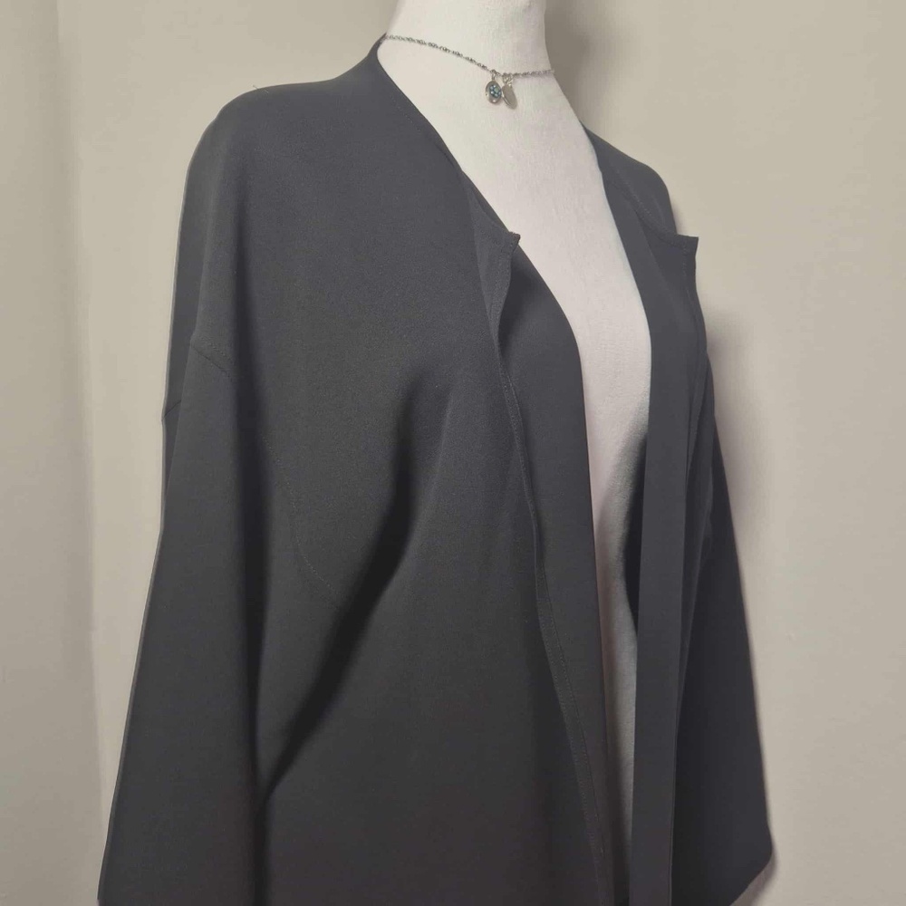 Zoran Vintage Dense Durable Heavyweight 100% Italian Silk Long Draped Cardigan L - Picture 3 of 13